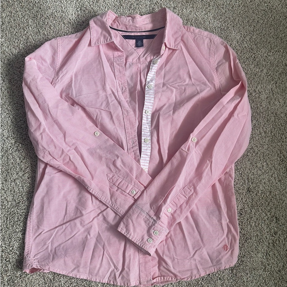 Brand New Tommy Hilfiger Pink Casual Button-Down Shirt